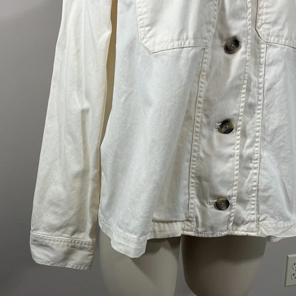 NWT Old Navy Button Front Shirt Jacket Off White S - Picture 3 of 16